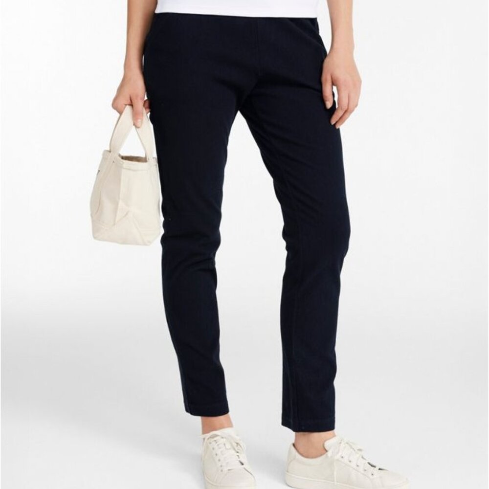 LL Bean Perfect Fit Denim Original Tapered Leg Pants - Black, Size Small